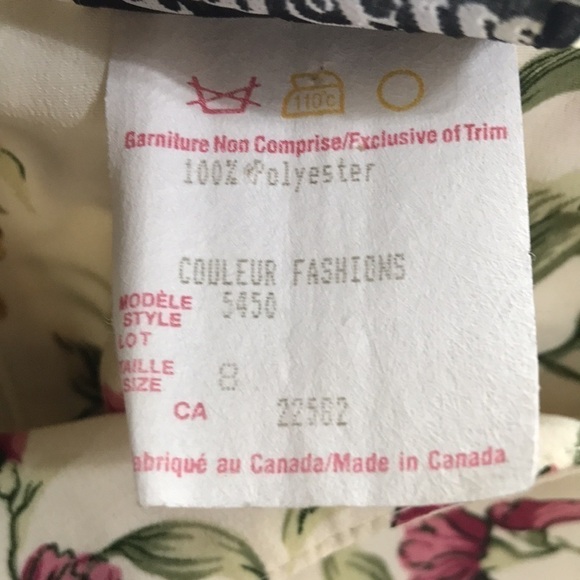 Vintage Em Elle sleeveless floral maxi dress size 8 cream - Picture 10 of 10